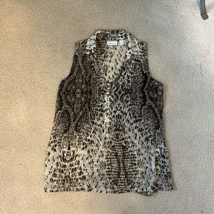 New York & Co Animal Print Blouse Size XS